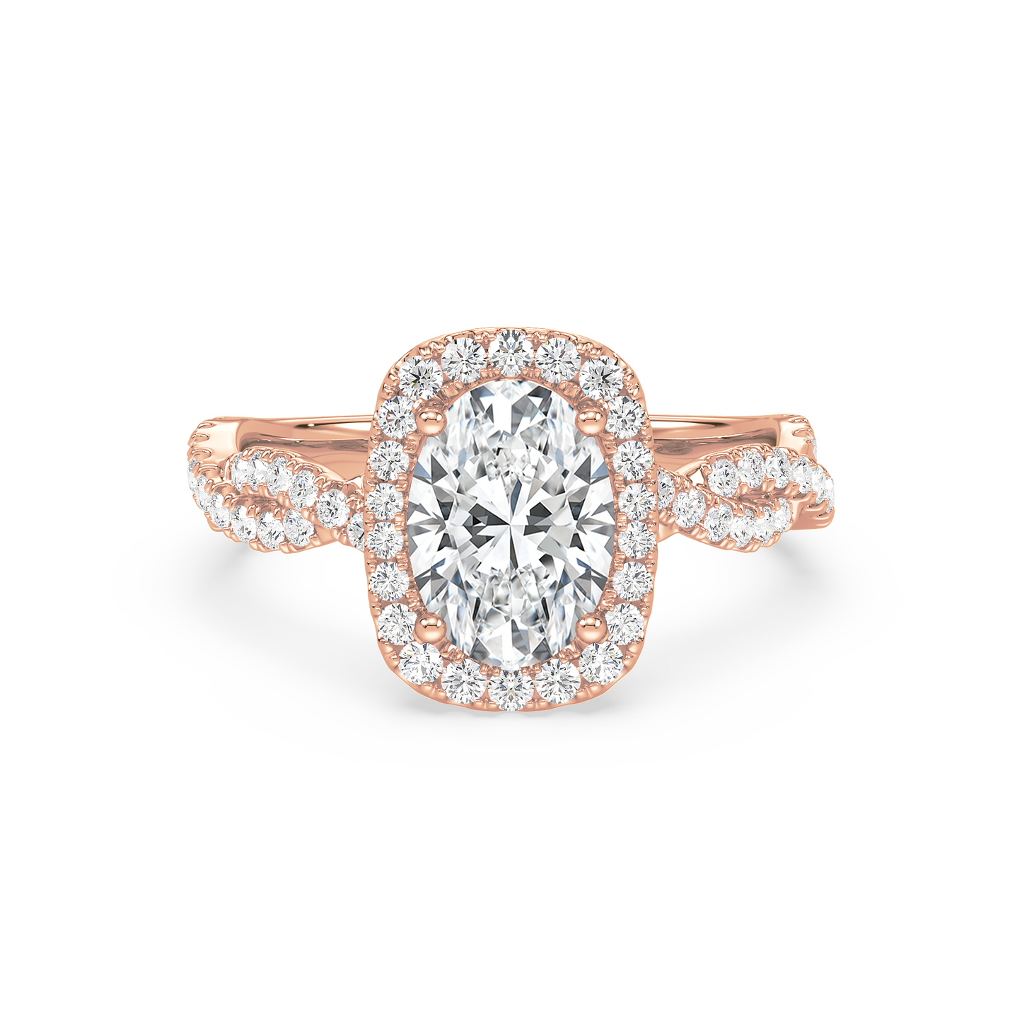 Accented Oval Solitaire Weave Ring