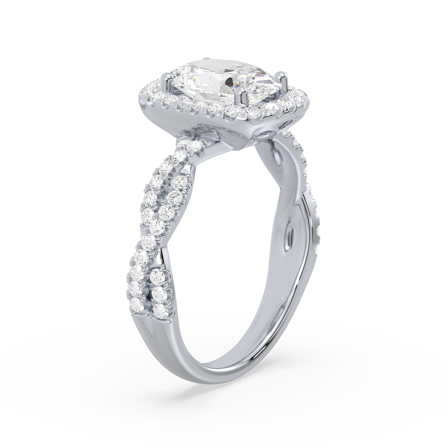 Accented Oval Solitaire Weave Ring