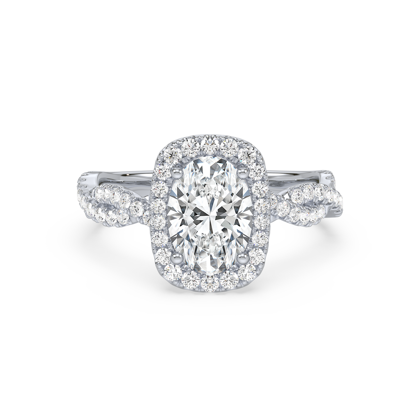Accented Oval Solitaire Weave Ring