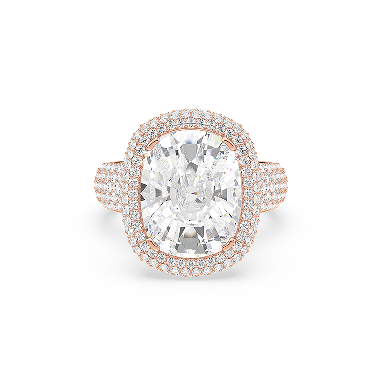 Cushion Round Pavé Ring