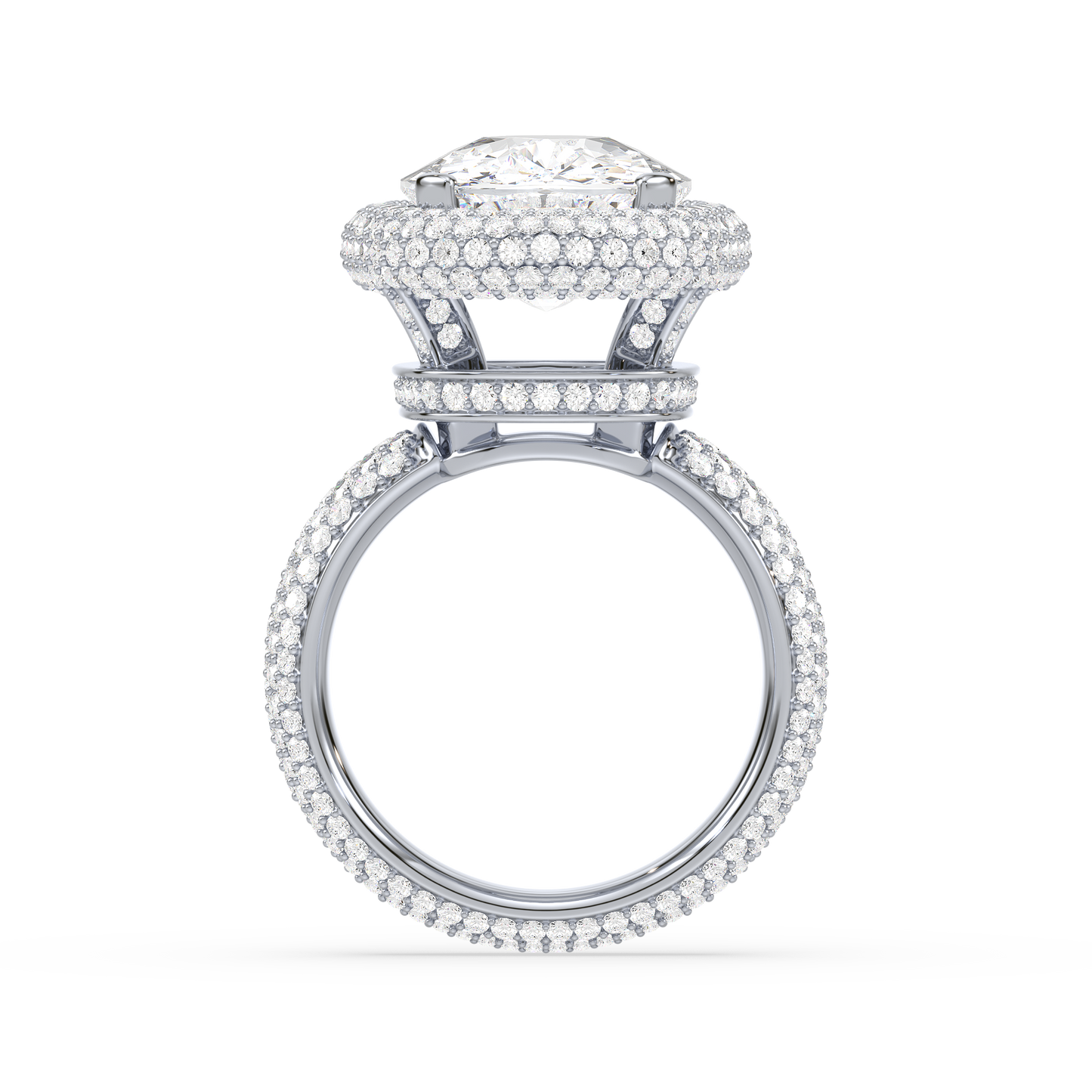 Cushion Round Pavé Ring