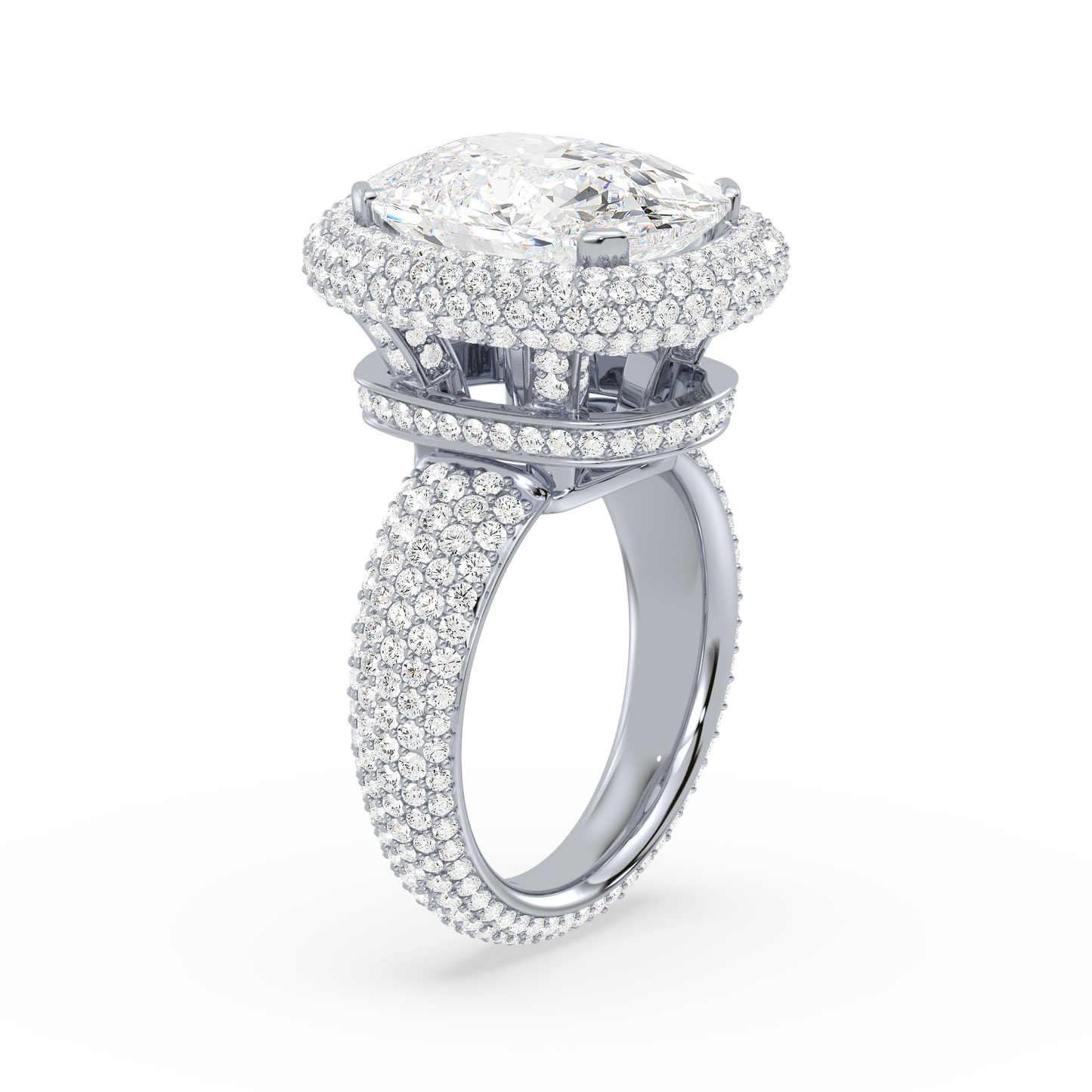 Cushion Round Pavé Ring