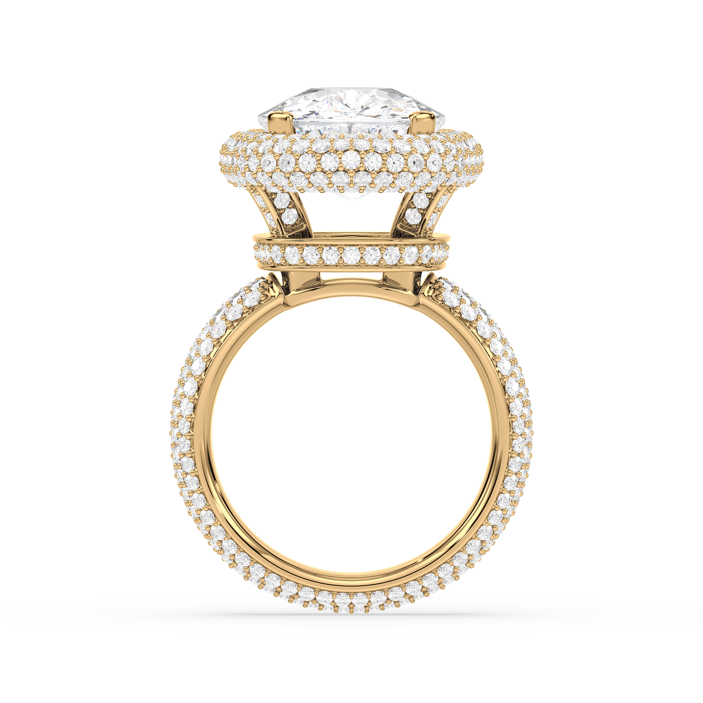 Cushion Round Pavé Ring