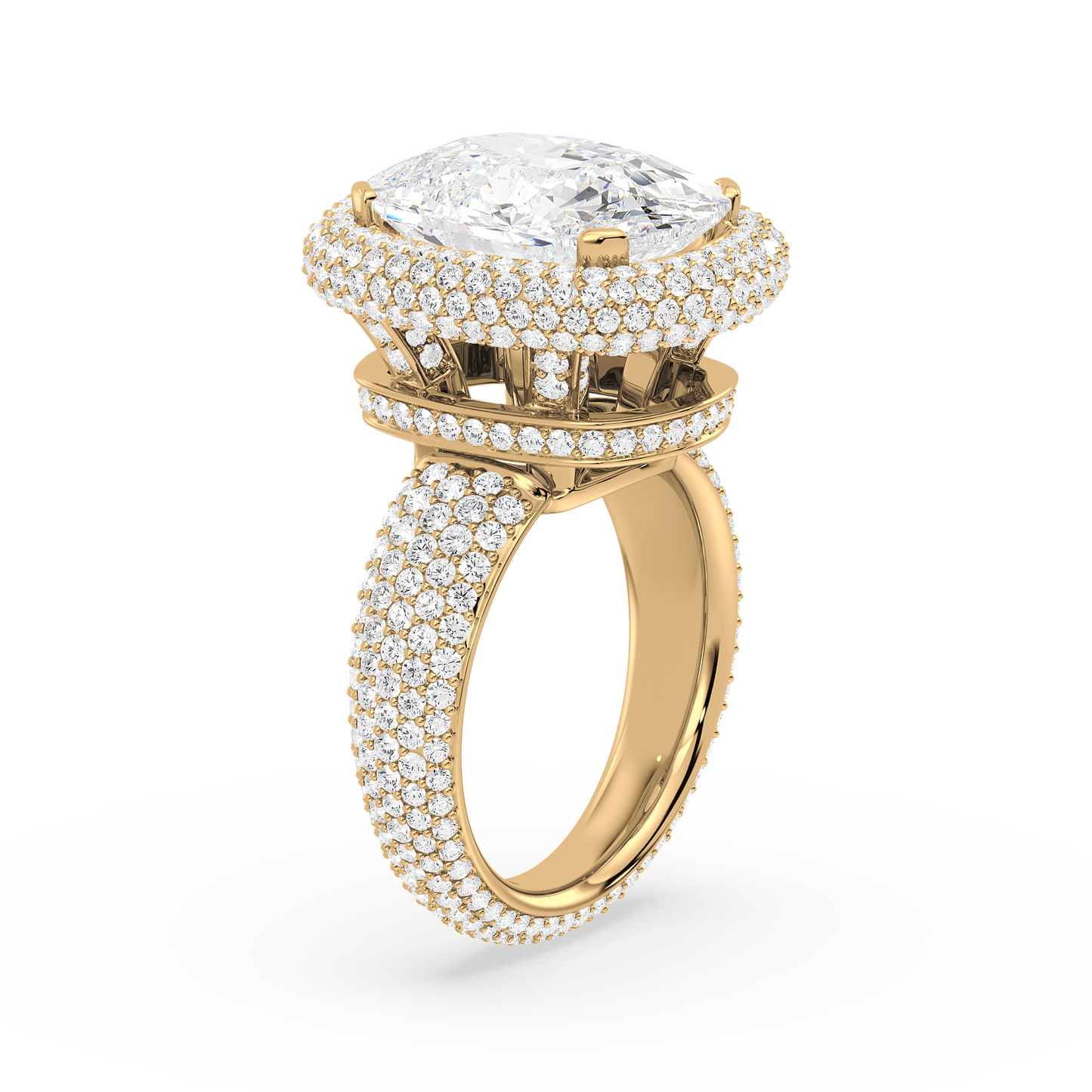Cushion Round Pavé Ring
