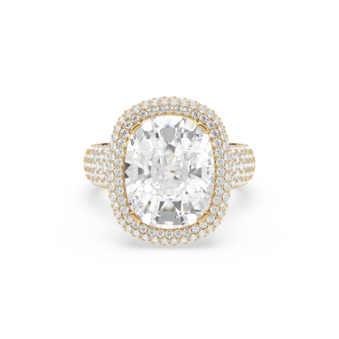 Cushion Round Pavé Ring