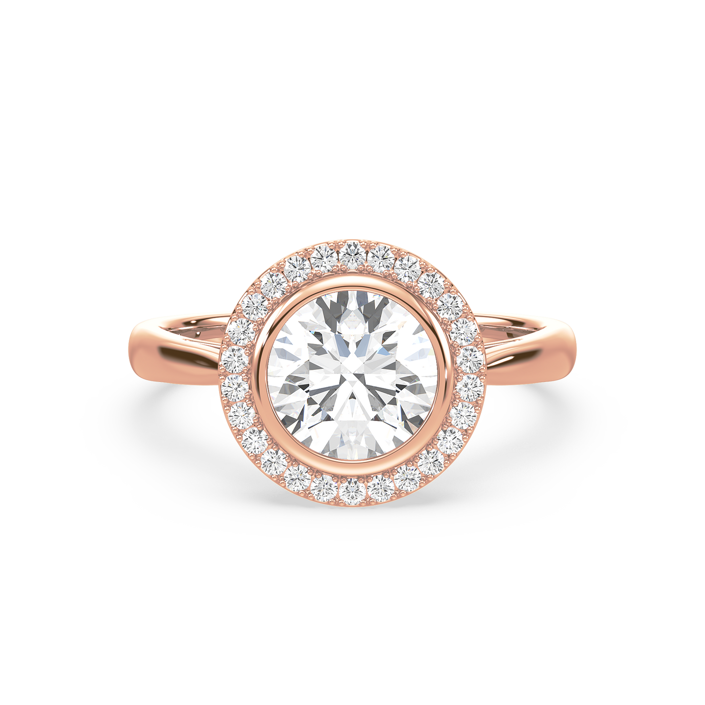 Halo Diamond Bezel Ring
