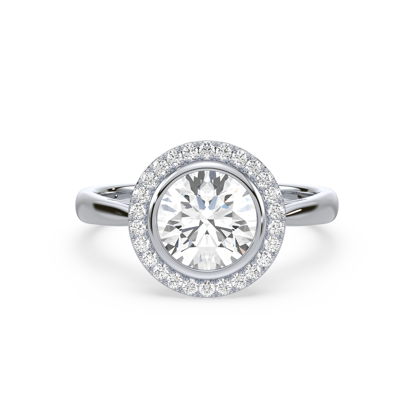 Halo Diamond Bezel Ring