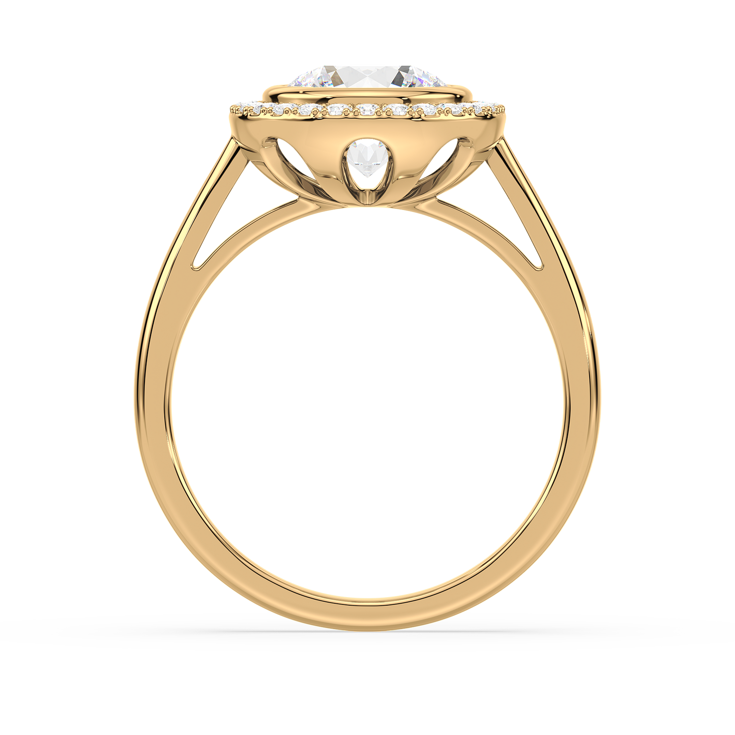 Halo Diamond Bezel Ring