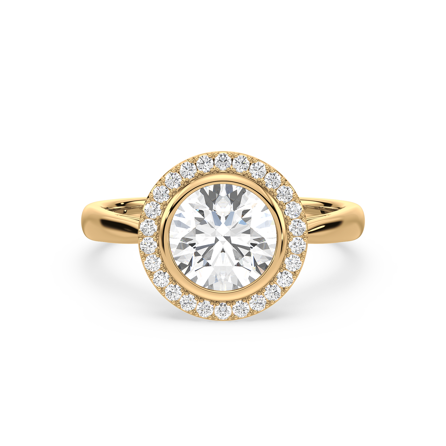 Halo Diamond Bezel Ring