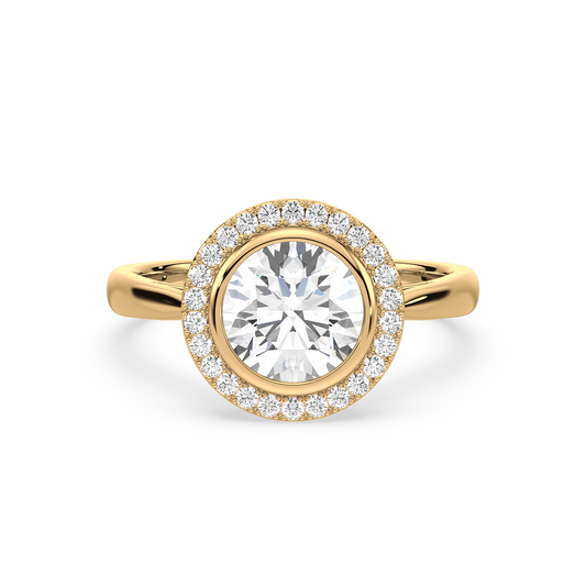 Halo Diamond Bezel Ring